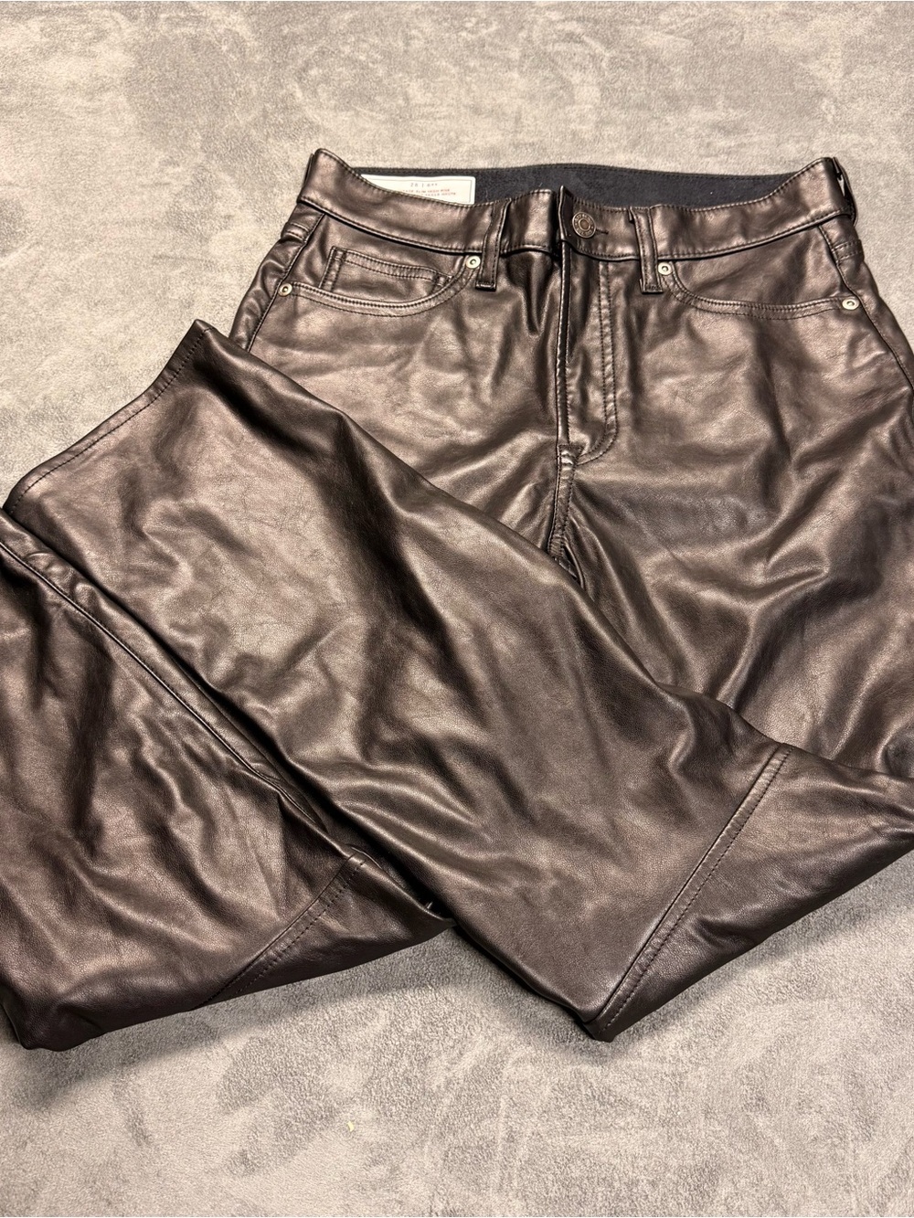 GAP Women's Black Vegan Leather Bootcut Pants